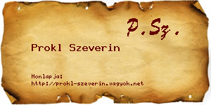 Prokl Szeverin névjegykártya